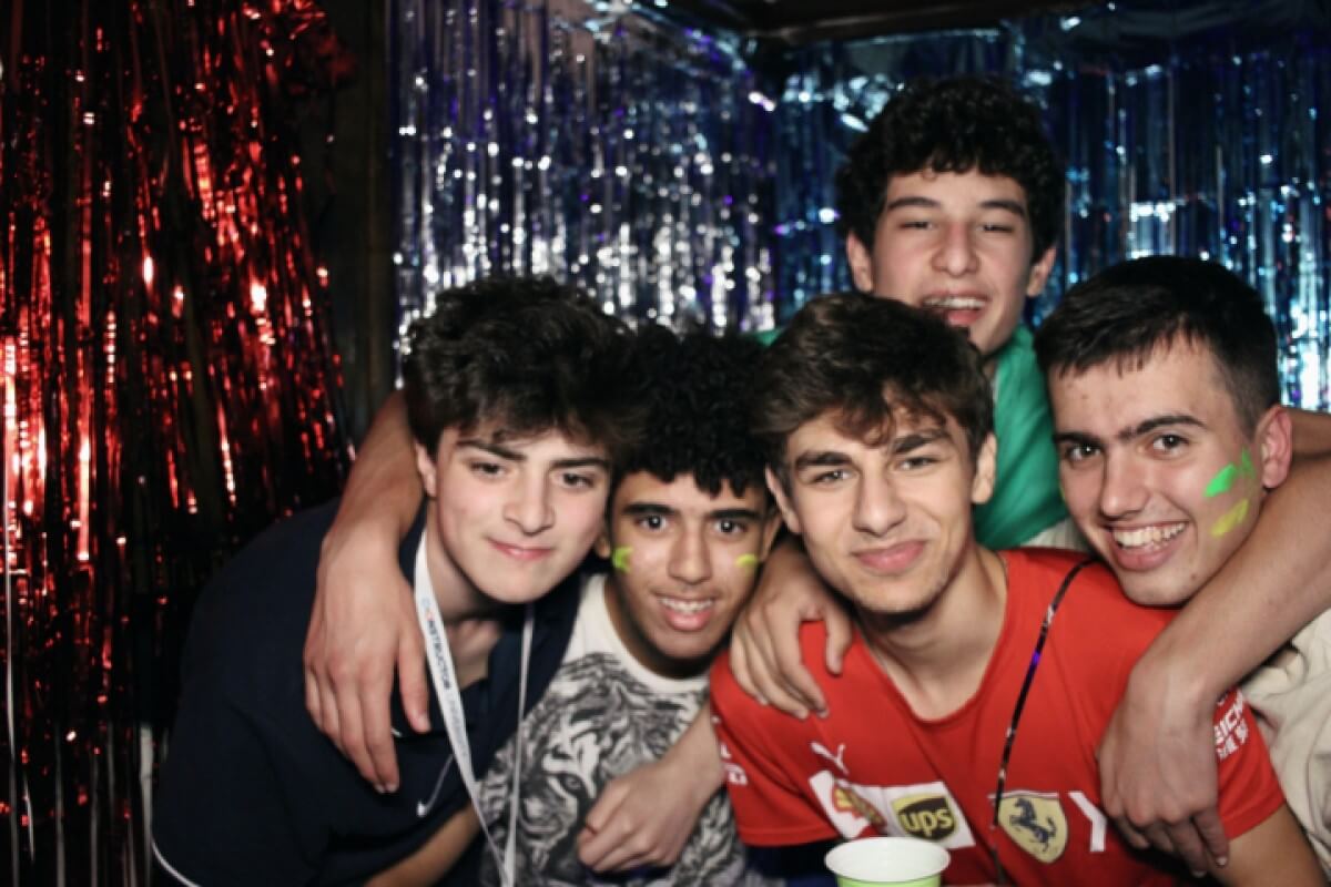 Summer Camp participants at a party