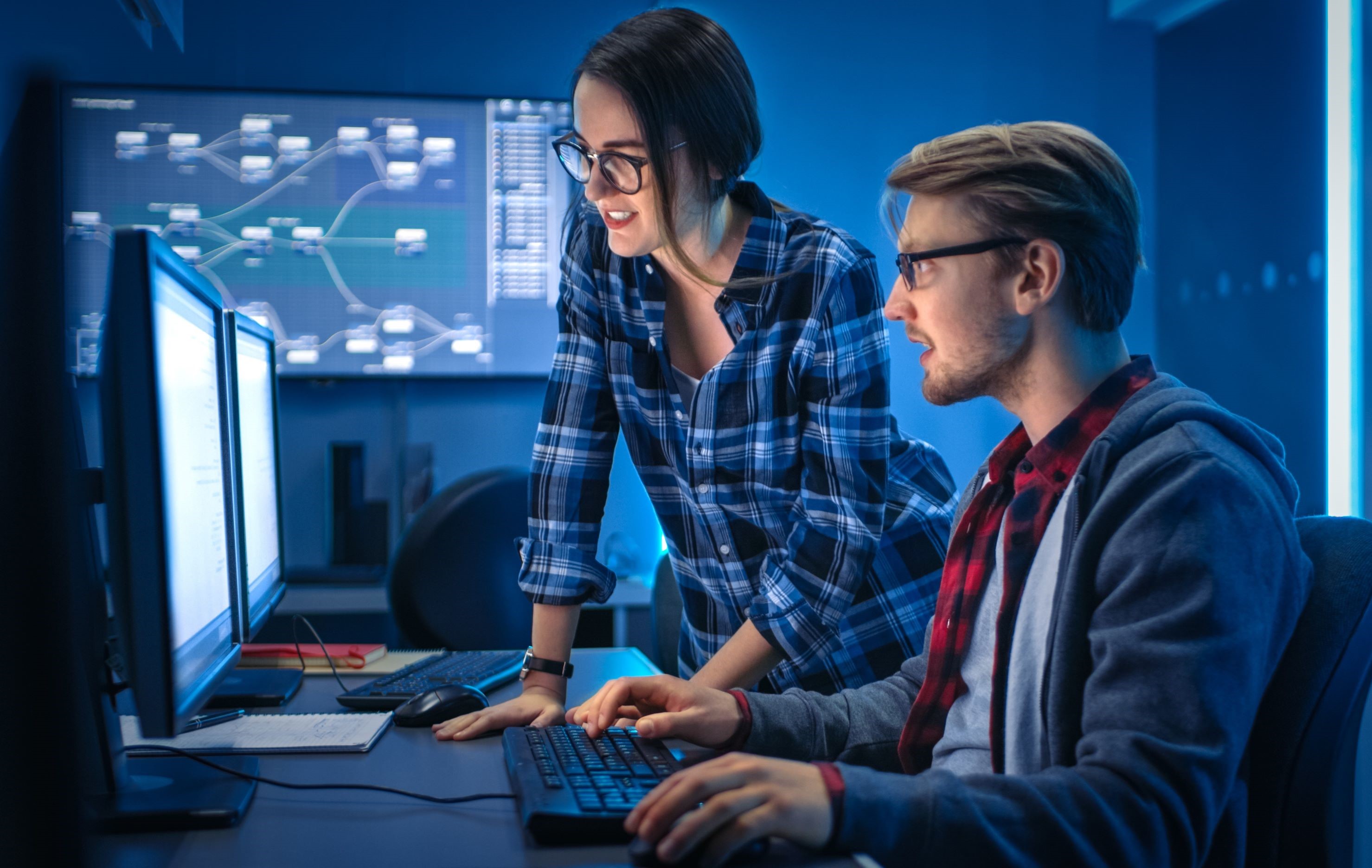 Students in front of a computer