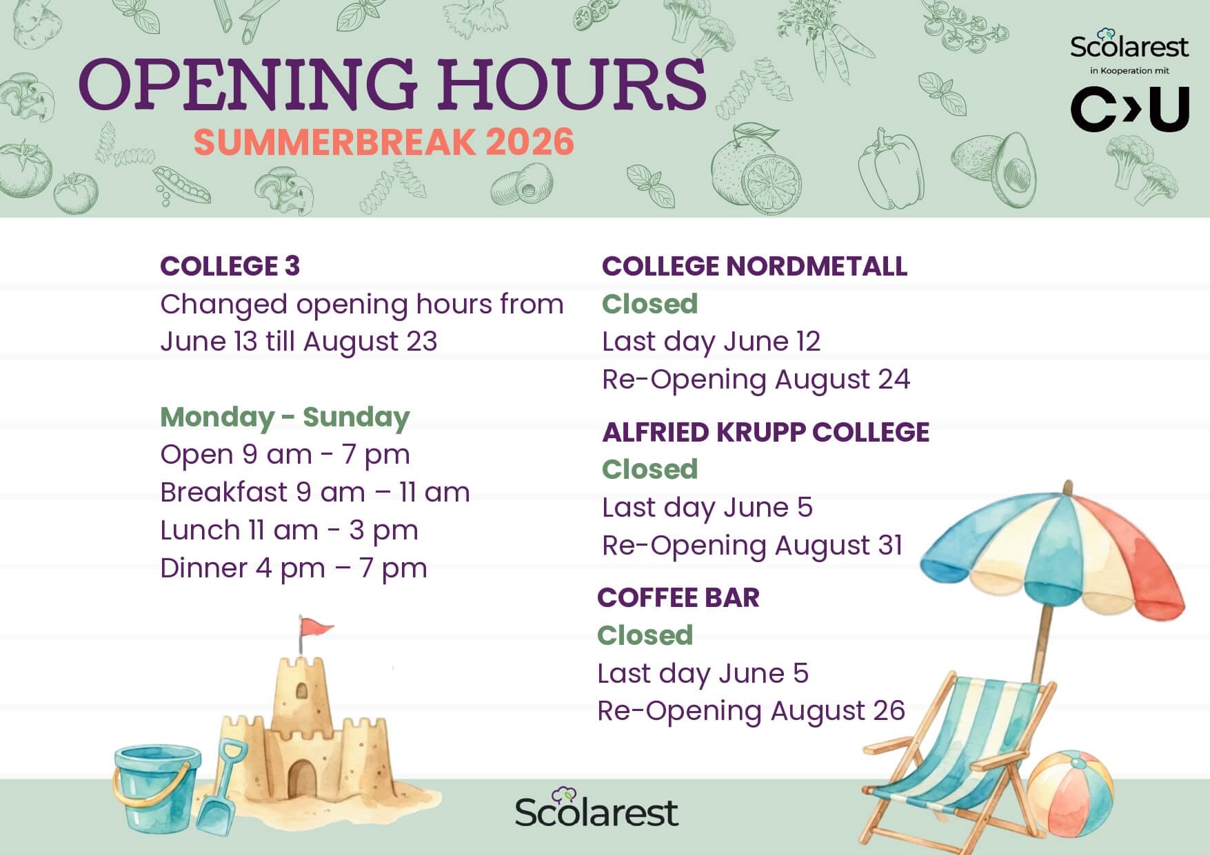 Opening Hours_CU_Summerbreak 2026