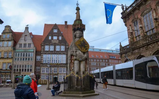 Tram in Bremen's City Center