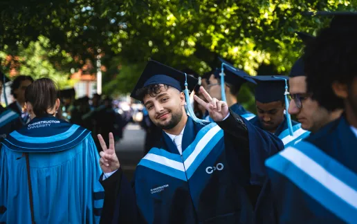 Constructor University Students celebrating at Graduation.
