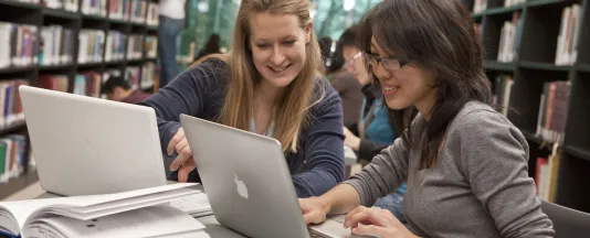 students learning on computers