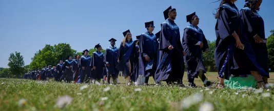 Students on their way to graduation