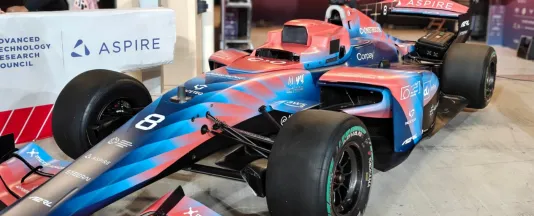 Full speed ahead: the Constructor Autonomous Racing Team car ready for action during season two of the Abu Dhabi Autonomous Racing League.