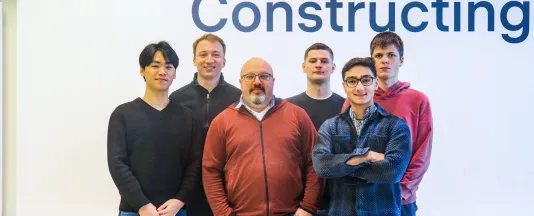 Professor Dr. Giuseppe Thadeu Freitas de Abreu (centre) and the Project QUBYSM team at Constructor University.
