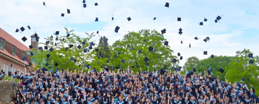 Constructor University's Class of 2026 capped off their graduation ceremony with the traditional hat toss.