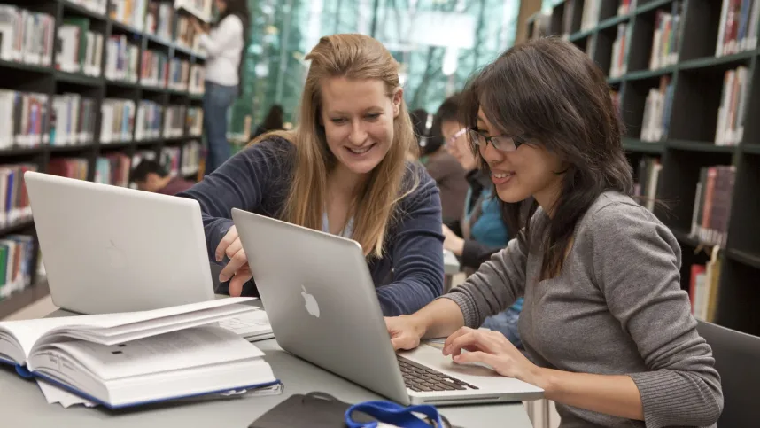 students learning on computers