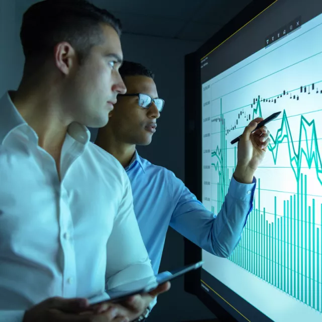 Students in front of a monitor