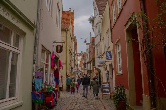 Narrow alleys in Schnoor Quarter